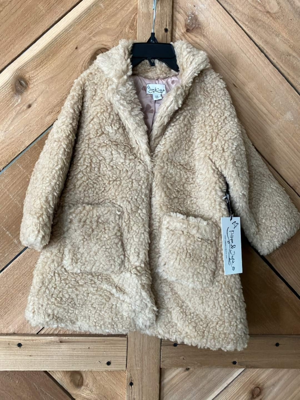 Pippa & Julie Cream Teddy Faux Shearling Coat